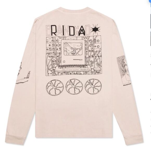 Brain Dead 100% Cotton Motherboard Graphic Long Sleeve Brain Tech Tee Shirt Sm - Picture 3 of 8